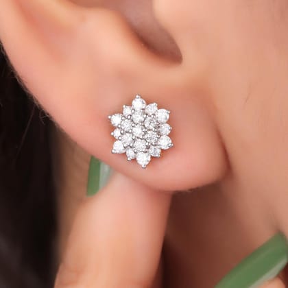 Harrel Silver Stud Earrings for Women-Yellow Gold