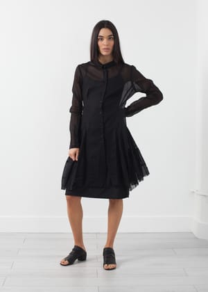 Button Up Dress-Small / Black