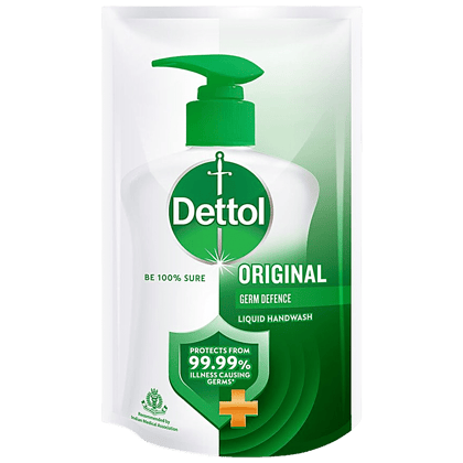 Dettol Liquid Handwash Refill - Original Hand Wash Germ Defence Formula, 10X Better Germ Protection, 175Ml(Savers Retail)