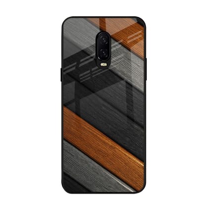 Tri Color Wood Glass Case for OnePlus 6T