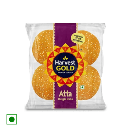 Harvest Gold Atta Burger Bun, 200 gm Poly Pack
