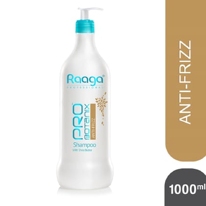 Raaga Professional Pro Botanix Anti Frizz Shampoo with Shea Butter, Rosemary Oil 1000 ml | Smoothes & Hydrates Unruly Hair