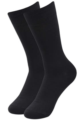 Balenzia Men's Fine Business Cotton Socks (Black)(Pack of 1 Pair/1U)-Stretchable from 25 cm to 33 cm / 1 N