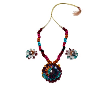 Kadamful Earring and Neckless- Coffee Brown-Onesize