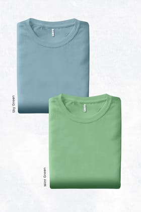 Pack 2 - Mint Green & Sky Blue - Classic Crew-L