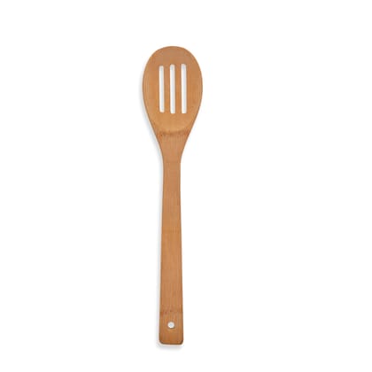 Fackelmann Bamboo Slotted Spoon, 30X6 Cm, Ideal For Non, Stick Cookware, Use It For Cooking, Stirring Or Mixing, Strong, Lightweight & Durable