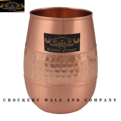 Copper Glass Dholak Design - Ayurvedic Drinking Glass