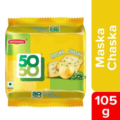 Britannia 50-50 Maska Chaska Salted Biscuits, 105 g