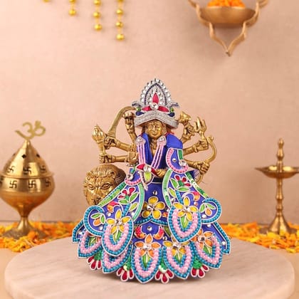 Indradhanu Blue Lehenga Patka-With Shringar / 2 inch