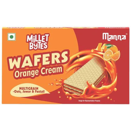 Manna Millet Bytes Multigrain Wafers with Millets - Orange Cream