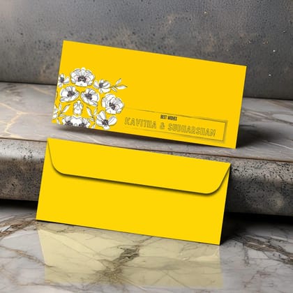 Personalised Money Envelopes - Yellow Blossom - Set of 20
