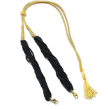 10 Pcs, Seed Beads Pendant Dori Black-Black / Glass