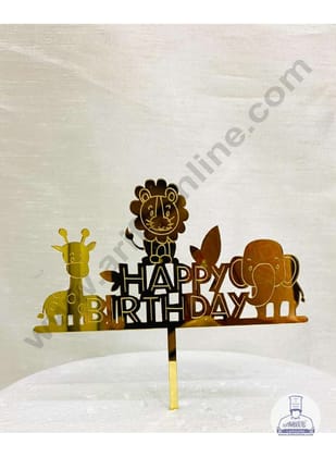 CAKE DECOR™ 5 inch Acrylic Happy Birthday Animal Theme Cake Topper Cake Decoration Dessert Decoration (SBMT-1070)