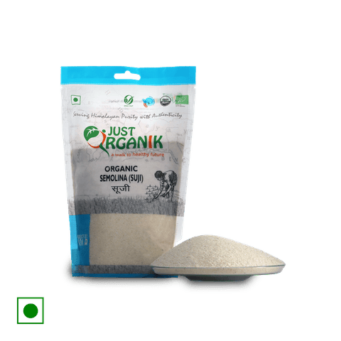 Just Organik Semolina (Suji), 500 gm Pouch