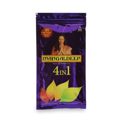 Mangaldeep 4 In 1 Agarbatti Ziplock, 140 gm Pouch