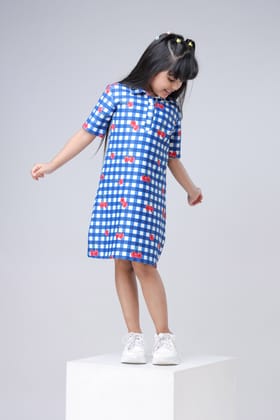 Graphic Edition Polo Midi Dress For Girls-1 Year / Royal Blue / KPDR0005-DPSSCB0038-65%-1 MTR-NIL-NIL-NIL-NIL-THB007-FS0002-NILL-BT00046-3-NILL-NILL