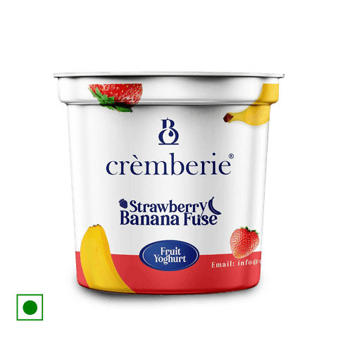 Cremberie Fruit Yoghurt - Strawberry Banana, 90 gm Tub