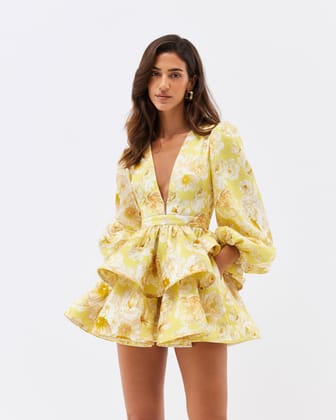 Buttercup V-neck Dress-XXS