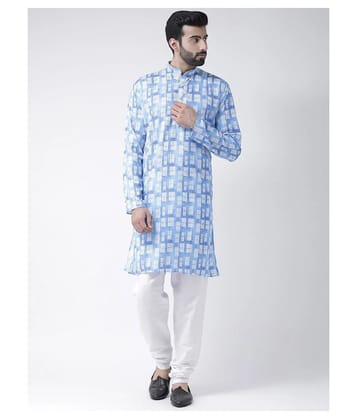 Hangup Blue Cotton Kurta Pyjama Set - None