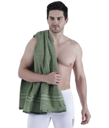 Dollar Cotton Striped 500 -GSM Bath Towel ( Pack of 1 ) - Green - Green