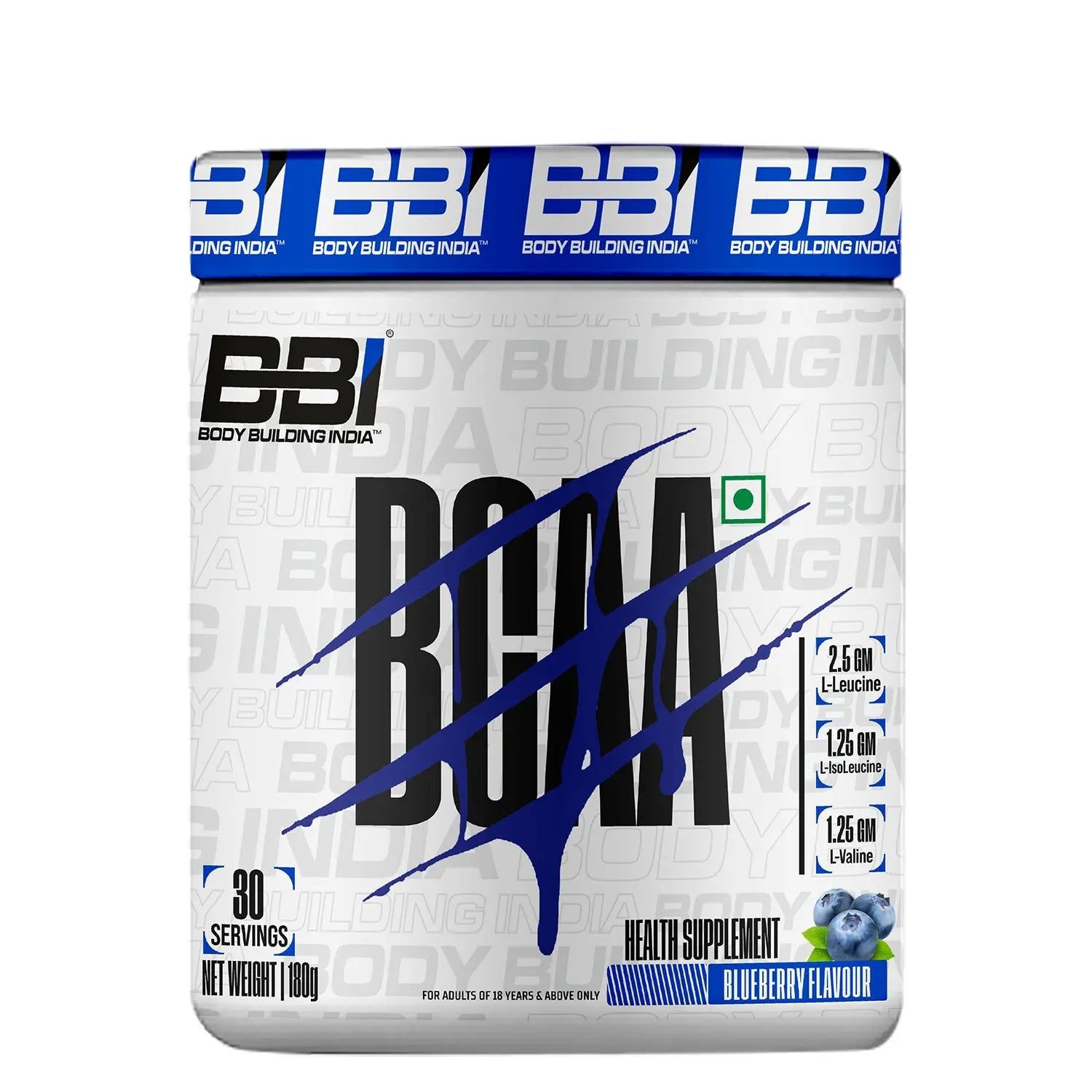 Body Building India BBI BCAA 180g-30 Servings / Blueberry