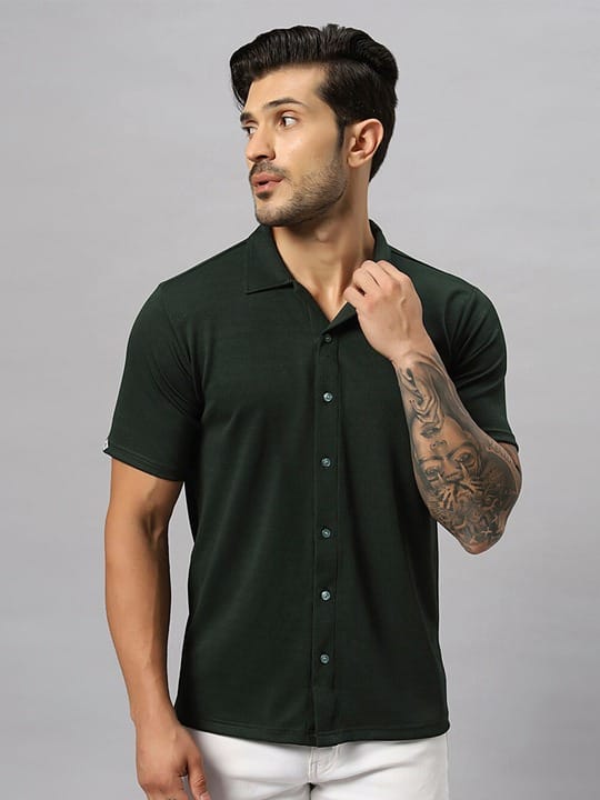Relaxed Spread Collar Cotton Casual Shirt