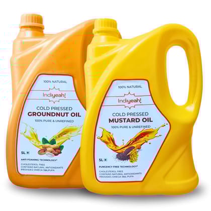 Cold Pressed Mustard & Groundnut Oil 5L Combo-5L can