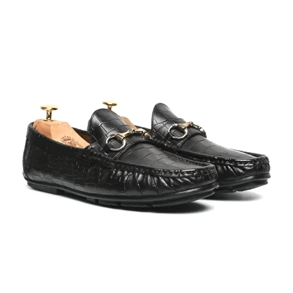 Bespoke Black Combo of 5 Deep Cut Croco Leather Products by BRUNE & BARESKIN-40/6 / X