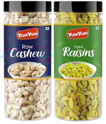 YUM YUM Premium Cashew Nut Kaju & Raisins Kishmish 300g (150g Each) Dry Fruits- Cashews, Raisin