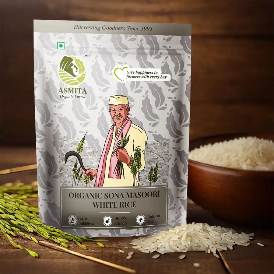 Organic Sona Masoori Rice (White) - 1 kg-1 kg