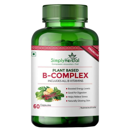 Simply Herbal Plant Based B Complex Capsule - 60 Veg Capsules