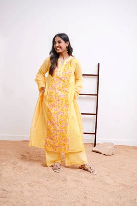 Sunshine Plumeria Kurta-XXS / Sunshine Yellow