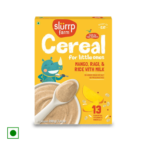 Slurrp Farm Cereal For Little Ones-Ragi, Rice & Mango With Milk, 200 gm Box
