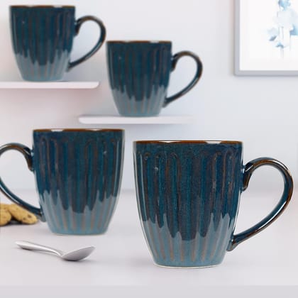 The Earth Store Glam Studio Coffee Mug Set of 4 Ceramic Mugs to Gift to Best Friend, Tea Mugs, Microwave Safe Coffee Mugs, Ceramic Tea Cups