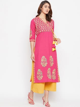 Women Pink Ethnic Motifs Printed Kurta