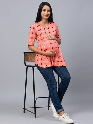 Cotton Maternity Print Top