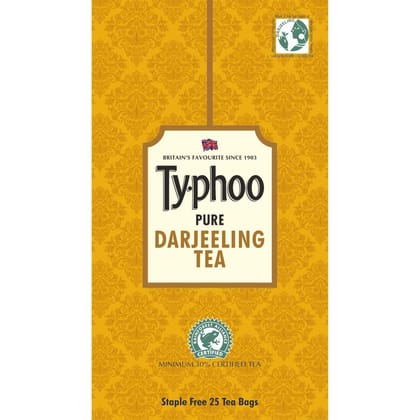 Typhoo Pure Darjeeling Black Tea, 45 gm - 25 Bags x 1.8 gm Each
