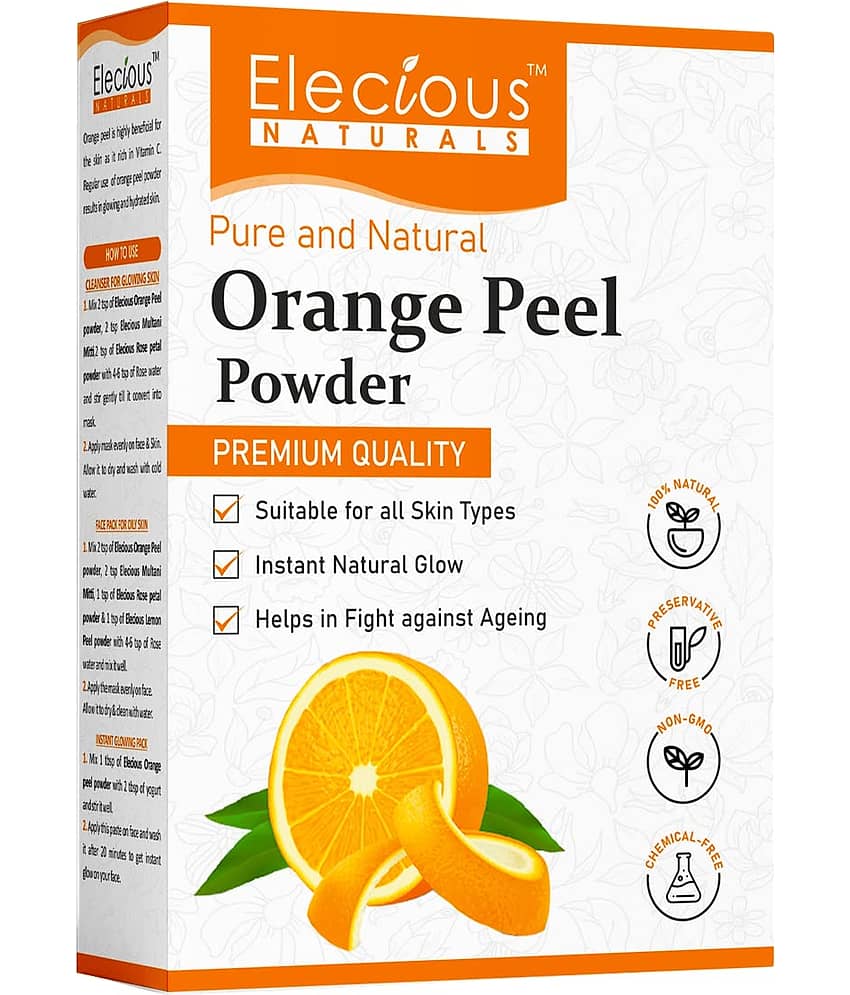 Elecious Orange Peel Powder For Skin and Face (200 Grams) | No Chemical, No preservative