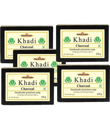 Premium Khadi Activated Charcoal Soap 625 g Pack of 5