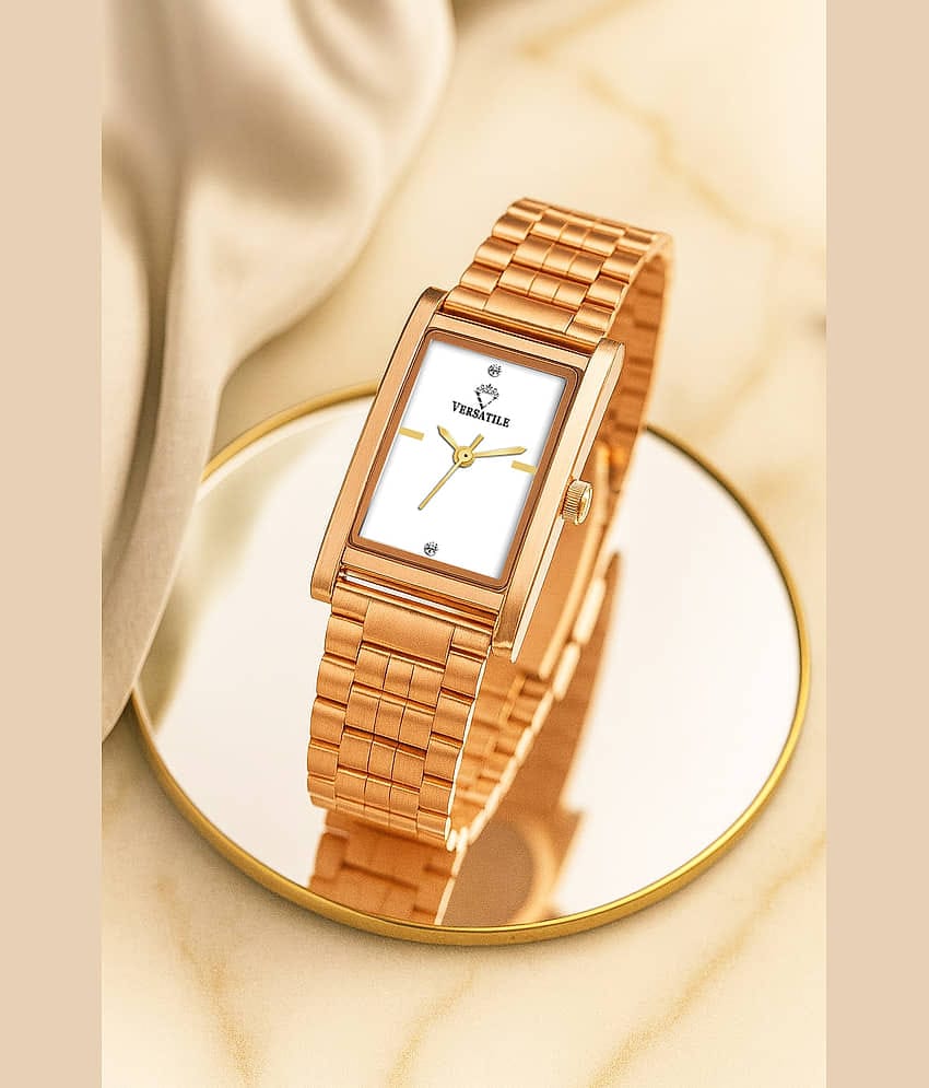 Versatile Rose Gold Stainless Steel Analog Womens Watch