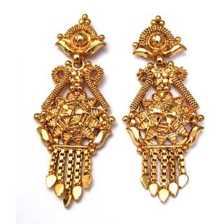 S L GOLD 1 Gram Micro Plated Flower Earring E6