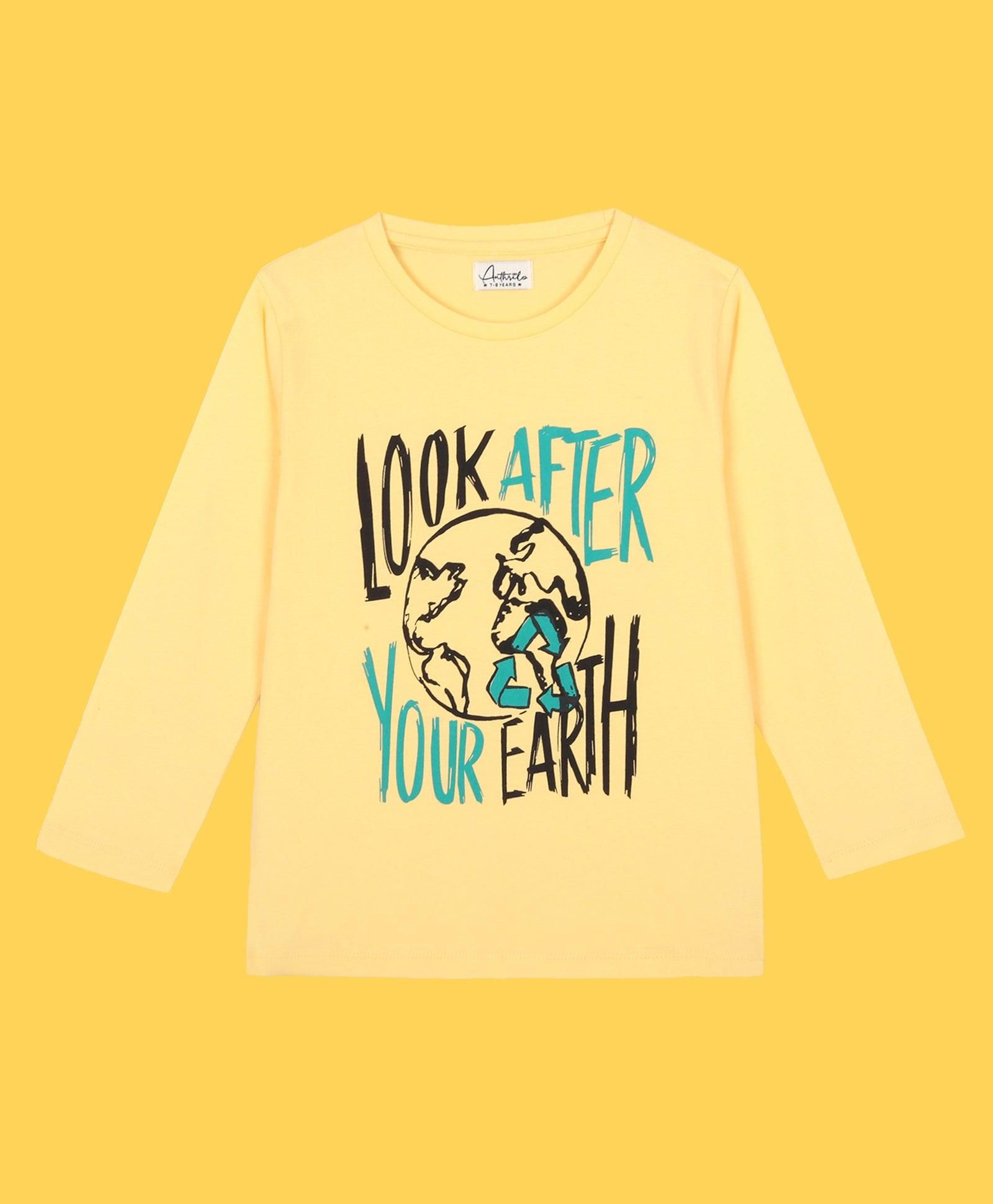LOOK AFTER EARTH YELLOW BOYS T-SHIRT - YELLOW-0-2 YEARS / 1N / YELLOW