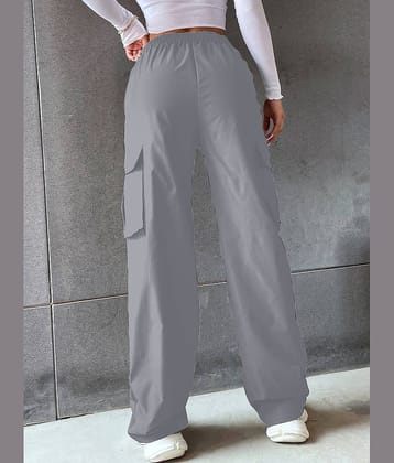 Aahwan Women Cotton Blend Casual Trousers ( Grey )