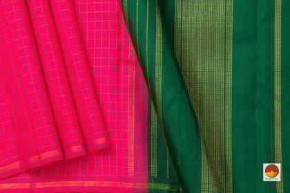 Pink Borderless Kanchipuram Silk Saree Handwoven Pure Silk Pure Zari For Festive Wear PV GTA 04