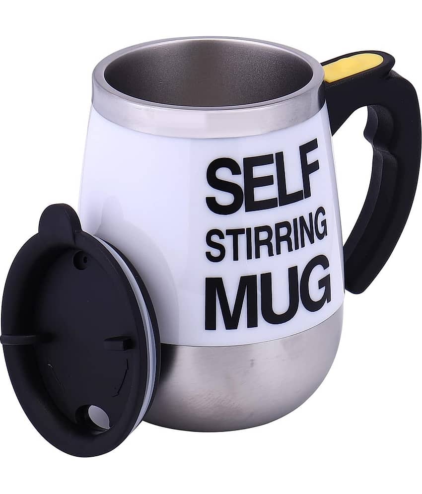 SG SELF STIRRING MUG Nature Stainless Steel Coffee Mug 450 mL ( Pack of 1 )
