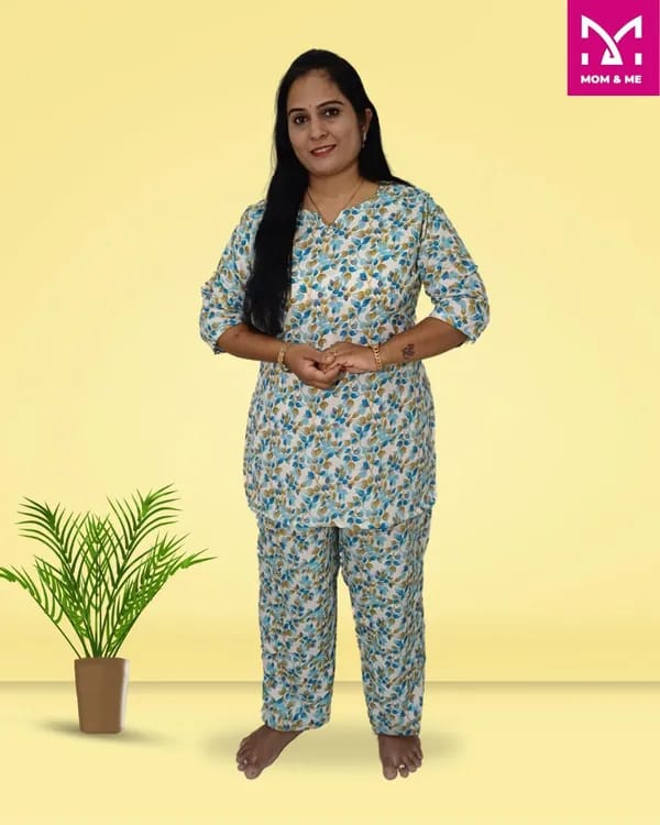 Mom And Me Kurta & Pyjama Set (L) | Premium Cotton Floral Print | Casual Loungewear