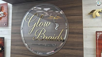 "Clear Circular Acrylic House Name Plate with Golden Embossed Text  "