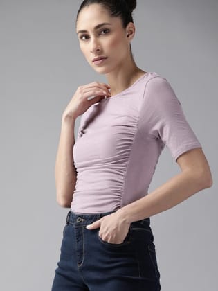 RoadsterWomen Lavender Ruched Top