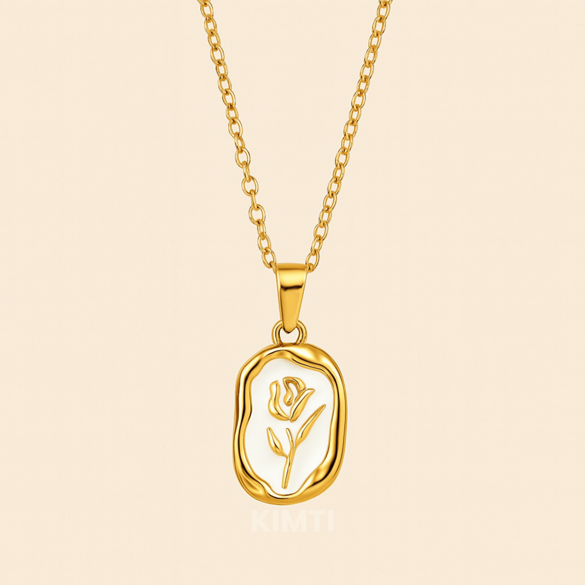 18k Gold Plated Lotus Flower Anti tarnish Necklace