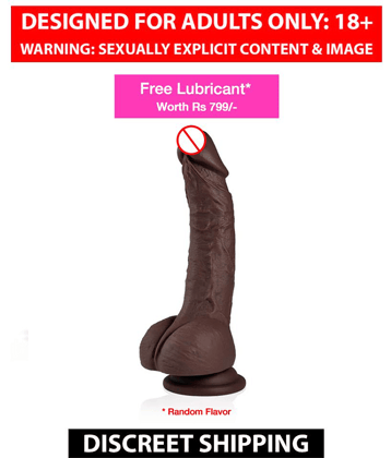 8 Inch Premium Quality Realistic Chocolate Sexual Dildo Sex Toy For Women With Free Lubricant By Naughty Nights